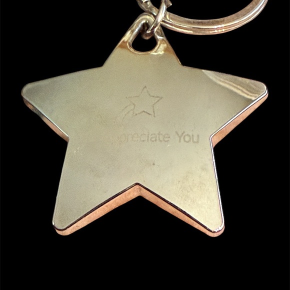 NEW "We Appreciate You" Silver Star Engraved Keychain Key Ring Teacher - Picture 3 of 4